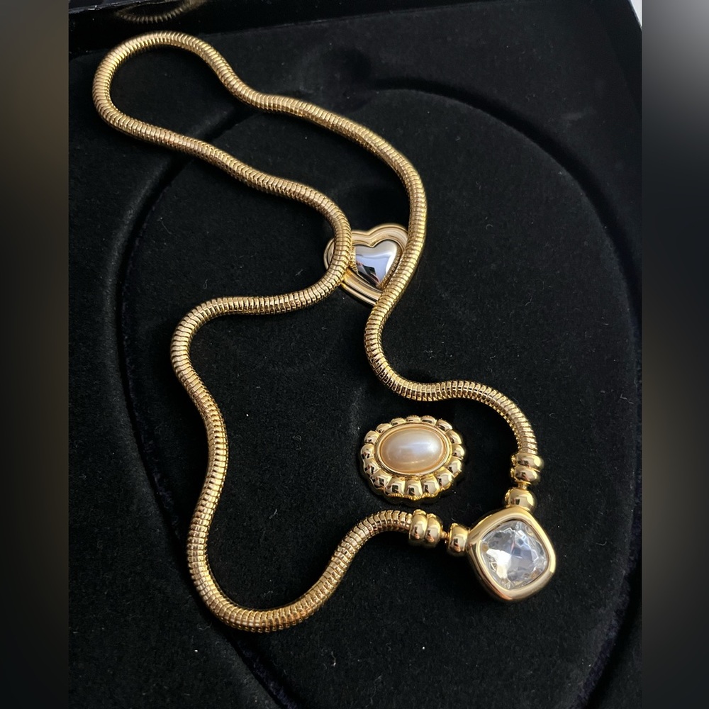 Vintage Joan Rivers Necklace 3 pcs Gold toned